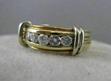 ESTATE .40CTW DIAMOND 14K WHITE YELLOW GOLD MENS WEDDING RING 6MM 6.75 #2155