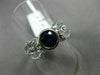 ESTATE 2.41CT ROUND DIAMOND & SAPPHIRE 18KT WHITE GOLD 3D BEZEL ENGAGEMENT RING