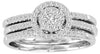 ESTATE 0.5CT DIAMOND 14KT WHITE GOLD 3D MULTI ROW ROUND HALO CLUSTER LOVE RING
