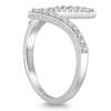 ESTATE .27CT DIAMOND 14KT WHITE GOLD 3D CLASSIC ZIG ZAG BAR FUN RING