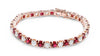 ESTATE 11.39CT DIAMOND & AAA RUBY 14K ROSE GOLD 3D CLASSIC ROUND TENNIS BRACELET