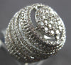 ESTATE LARGE 2.11CT DIAMOND 14KT WHITE GOLD 3D CLUSTER OVAL FUN UNISEX RING