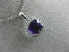 ESTATE 1.52CT DIAMOND & AAA AMETHYST 14KT WHITE GOLD CUSHION SQUARE HALO PENDANT