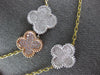 LARGE 4.32CT WHITE & PINK DIAMOND 18K TRI COLOR GOLD FLOWER BY THE YARD NECKLACE