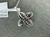 ESTATE 1.08CT DIAMOND & AAA RUBY 18K WHITE GOLD 3D ROUND & OVAL FLOWER PENDANT