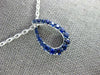 ESTATE .99CT AAA SAPPHIRE 18KT WHITE GOLD 3D OPEN TEAR DROP CLASSIC PENDANT