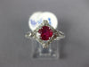 ESTATE .85CT DIAMOND & AAA RUBY 18KT WHITE GOLD 3D ROUND SQUARE ENGAGEMENT RING