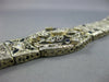 ANTIQUE WIDE & LONG 1.3CT OLD MINE DIAMOND & AAA SAPPHIRE PLATINUM GOLD BRACELET