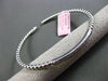 ESTATE .30CT DIAMOND 14KT WHITE GOLD BEAD 3D CLASSIC FLEXIBLE BANGLE BRACELET