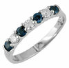 .66CT DIAMOND & AAA SAPPHIRE 14K WHITE GOLD 7 STONE SHARE PRONG ANNIVERSARY RING