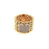 ESTATE .73CT DIAMOND 18KT YELLOW GOLD 3D ROUND HEART SHAPE MULTI LINK FUN RING