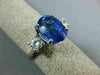ESTATE 5.74CT DIAMOND & AAA CEYLON SAPPHIRE 14KT WHITE GOLD OVAL ENGAGEMENT RING