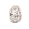 ESTATE EXTRA LARGE 4.05CT DIAMOND 18KT WHITE GOLD 3D CLASSIC MULTI BAR FUN RING