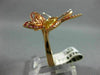 ESTATE LARGE 2.05CT MULTI GEM 18KT WHITE & ROSE GOLD HANDCRAFTED BUTTERFLY RING