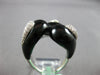 EXTRA LARGE .49CT DIAMOND & AAA ONYX 18KT WHITE GOLD MULTI LEAF CRISS CROSS RING