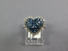 LARGE 2.16CT DIAMOND & AAA SAPPHIRE 14KT WHITE GOLD 3D PRINCESS HEART LOVE RING
