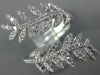 ESTATE LARGE .68CT DIAMOND 18KT WHITE GOLD 3D MULTI LEAF CRISS CROSS FUN RING