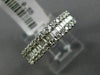 ESTATE .55CT DIAMOND 18KT WHITE GOLD 3D CLASSIC 3 ROW WEDDING ANNIVERSARY RING