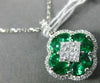 ESTATE LARGE 1.11CT DIAMOND & AAA EMERALD 18KT WHITE GOLD 3D MULTI SHAPE PENDANT