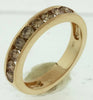 ESTATE .75CT MOCHA DIAMOND 14KT YELLOW GOLD 3D ROUND CHANNEL ANNIVERSARY RING