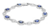LARGE 7.69CT DIAMOND & AAA SAPPHIRE 18KT WHITE GOLD 3D OVAL HALO TENNIS BRACELET