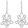 LARGE 1.44CT DIAMOND 18KT WHITE GOLD SOLITAIRE FLOWER TEAR DROP HANGING EARRINGS