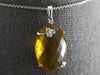 LARGE 9.43CT DIAMOND & AAA CITRINE 14KT WHITE GOLD OVAL & ROUND FLORAL PENDANT