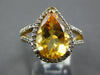 2.91CT DIAMOND & AAA CITRINE 14KT YELLOW GOLD PEAR SHAPE & ROUND HALO FUN RING