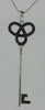 .17CT BLACK DIAMOND 14KT WHITE GOLD 3D KEY TO YOUR HEART LOVE FLOATING PENDANT