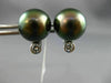 ESTATE .15CT DIAMOND & AAA TAHITIAN PEARL 14K WHITE GOLD 3D ETOILE STUD EARRINGS