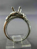 WIDE 1.03CT DIAMOND 14K WHITE GOLD 3D HALO PAVE SEMI MOUNT ENGAGEMENT RING #3058