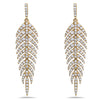 ESTATE LARGE 1.90CT DIAMOND 18KT YELLOW GOLD CLASSIC MULTI LEAF HANGING EARRINGS