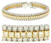 LARGE 13.79CT WHITE & FANCY YELLOW DIAMOND 14K 2 TONE GOLD 3 ROW TENNIS BRACELET