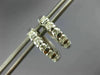 ESTATE .80CT DIAMOND 18KT WHITE GOLD CHANNEL 5 STONE ROUND HUGGIE HOOP EARRINGS