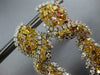 EXTRA LARGE 16.29CT WHITE & MULTI COLOR DIAMOND 18K 2 TONE GOLD HANGING EARRINGS