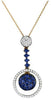 .55CT DIAMOND & AAA SAPPHIRE 14K WHITE ROSE GOLD CIRCLE OF LIFE FLOATING PENDANT