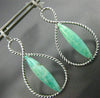 LARGE 9.58CT DIAMOND & GREEN AMETHYST 14KT WHITE GOLD INFINITY HANGING EARRINGS