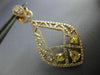 ESTATE LARGE 2.81CT WHITE & FANCY YELLOW DIAMOND 18K ROSE GOLD FILIGREE EARRINGS