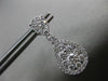 ESTATE 1.74CT DIAMOND 18K WHITE GOLD 3D PEAR SHAPE CLUSTER HALO HANGING EARRINGS