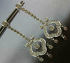 ANTIQUE 1.96CT DIAMOND 14K WHITE GOLD FILIGREE CHANDELIER HANGING EARRINGS #1680