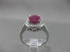 ANTIQUE 2.3CT DIAMOND & RUBY 14KT WHITE GOLD HALO DESIGN ENGAGEMENT RING #3046