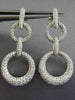 ESTATE 2.90CT DIAMOND 18KT WHITE GOLD CIRCLE OF LIFE GRADUATING HANGING EARRINGS