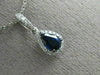 ESTATE .67CT DIAMOND & AAA SAPPHIRE 14KT WHITE GOLD TEAR DROP PEAR SHAPE PENDANT
