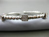 ESTATE .30CT DIAMOND 14K WHITE GOLD 3D SQUARE FLEXIBLE PAVE ROPE BANGLE BRACELET