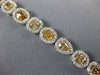 WIDE 8.79CT MULTI COLOR DIAMOND 18KT WHITE GOLD MULTI SHAPE HALO TENNIS BRACELET