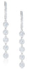 .65CT DIAMOND 14KT WHITE GOLD 3D MULTI FLOWER CHANDELIER HUGGIE HANGING EARRINGS
