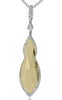 4.96CT DIAMOND & AAA CITRINE 14KT YELLOW GOLD 3D ABSTRACT HALO TEAR DROP PENDANT