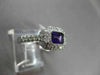 ANTIQUE 1.10CT DIAMOND & AAA AMETHYST 14KT WHITE GOLD HALO SOLITAIRE FUN RING