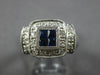 WIDE 1.32CT DIAMOND & AAA SAPPHIRE 14KT WHITE GOLD PRINCESS & ROUND SQUARE RING