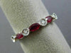 ESTATE 1.03CT DIAMOND & AAA RUBY 18KT WHITE GOLD SEMI ETERNITY ANNIVERSARY RING